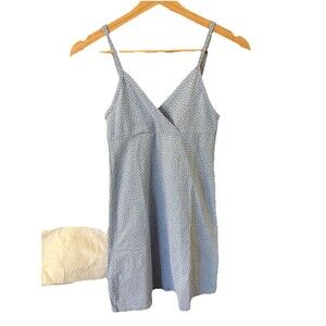 Brandy Melville Y2k  Dress Blue & White Floral Tank Mini Dress Size Small